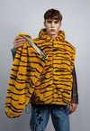 Tiger print jacket animal print bomber detachable zebra coat