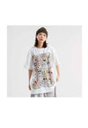 Ghosts print t-shirt Y2K tee skater monsters top in white