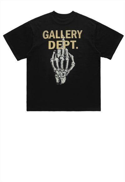 Skeleton hand t-shirt retro bones top grunge tee in black