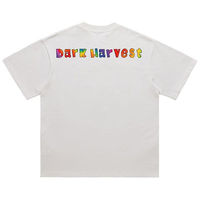 Gay punk t-shirt rainbow top mohawk print tee LGBT jumper retro vibe queer tee in white