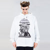 Hip-hop hoodie rapper pullover street slogan jumper in white