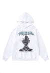 Raver hoodie cyber punk premium skinhead jumper in white