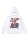 Gangster hoodie rapper pullover premium hip-hop jumper white