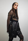 Black sequin shorts mermaid trousers fantasy luminous pants