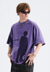 Ghost t-shirt shadow print tee retro gothic top acid purple