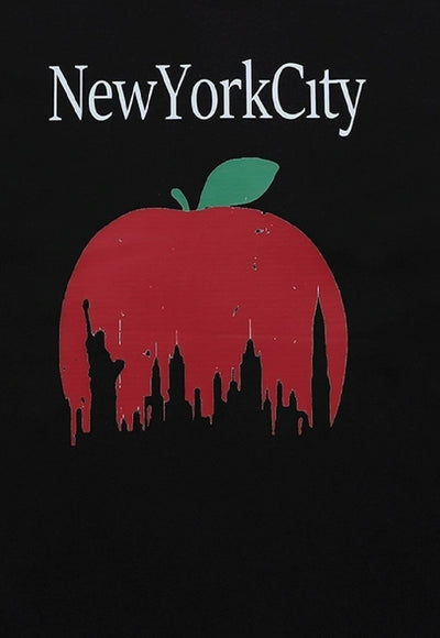 New York t-shirt big apple tee NYC slogan grunge top black