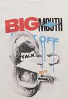 Big mouth t-shirt grunge tee retro raver top in white