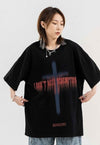 Cross print t-shirt grunge tee Gothic slogan top in White