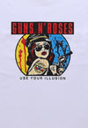 Guns and roses t-shirt pistol print tee metal bad top white