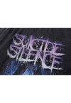 Rock band t-shirt suicide silence long sleeve tee acid black