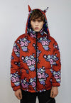 Panther bomber reversible jacket detachable cartoon puffer