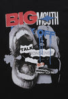 Big mouth t-shirt grunge tee retro raver top in black