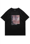 E-girl t-shirt tears print tee grunge raver top in black