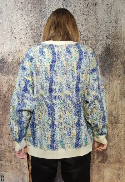 Paint splatter sweater grunge tie-dye jumper in white yellow