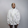 Asymmetric utility hoodie extreme zipper pullover raised neck jumper gorpcore sweatshirt cyberpunk ninja top Japanese Yamamoto sweater white