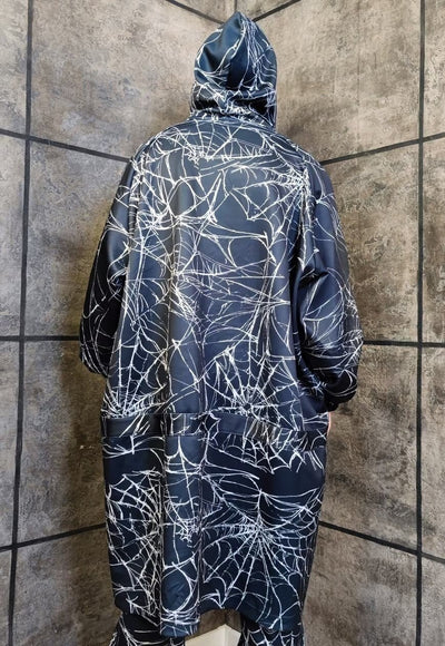 Spider web jacket handmade Gothic windbreaker in black