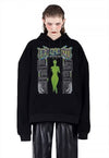 Horror hoodie grunge pullover punk monster print top white