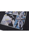 Anime t-shirt Japanese cartoon tee retro police top in grey