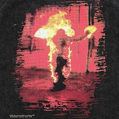Ramstein t-shirt metal band top burning man print tee retro rock band jumper metalcore pullover in vintage grey