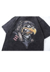 Eagle print t-shirt Retro bird cartoon tee skater top black