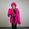 Neon pink jacket soft fleece rave coat bright festival bomber removable sleeves coat bright festival tracksuit bright burning man overcoat