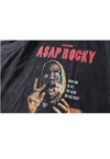 Rapper t-shirt vintage poster tee hip-hop top in acid grey