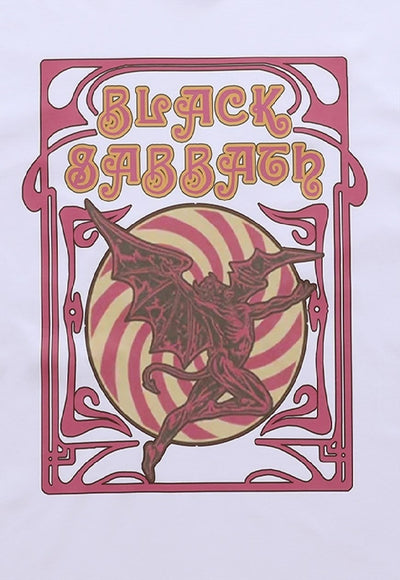 Metal band t-shirt Black Sabbath tee rocker top in white