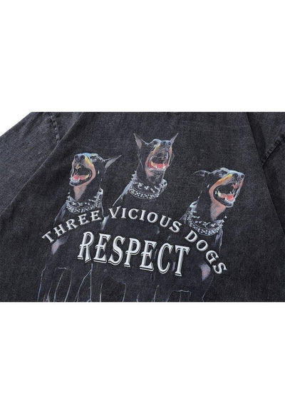 Doberman t-shirt Pinscher tee retro dog top in black