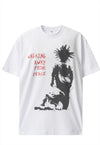 Punk t-shirt spiky hair print tee retro grunge top in black