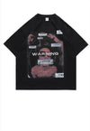 Warning sign t-shirt retro rave tee street style punk top