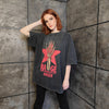 Skeleton t-shirt premium vintage wash rage slogan top grunge bones tee acid in grey