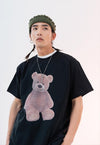 Teddy bear print t-shirt animal print tee skater top black