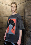 Anime t-shirt premium vintage wash grunge Naruto tee in grey