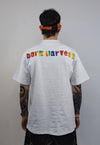 Gay punk t-shirt rainbow tee grunge mohawk top in white