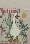 Naturist t-shirt retro hippie tee goose cartoon top in grey