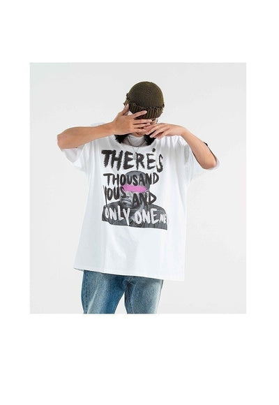 Graffiti t-shirt Kanye rapper tee skater slogan top in white