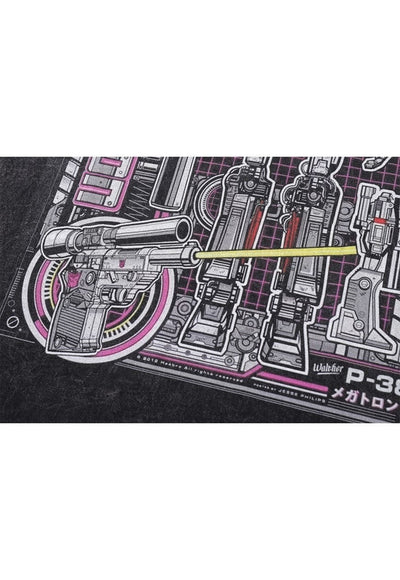 Transformer tshirt robot print tee Japanese cartoon top grey