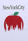 New York t-shirt big apple tee NYC slogan grunge top white