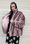 Python fleece jacket handmade snake fur bomber pastel pink