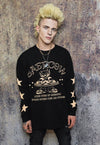 Alien print t-shirt UFO tee grunge star DJ top in black