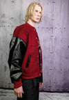 Grunge varsity jacket Gothic patch baseball bomber in red