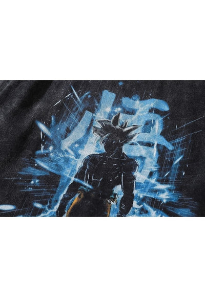 Dragon ball t-shirt DBZ anime long sleeve tee in acid black