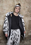 Gothic fleece bomber 2 in 1 detachable handmade zebra jacket