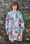 Paisley jacket handmade rave tie-dye windbreaker pastel pink