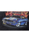 Chevrolet t-shirt retro car print long sleeve tee acid black