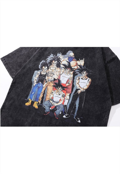 Dragonaball Z t-shirt grunge anime tee retro Japanese top