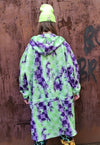 Check print jacket handmade festival windbreaker in tie-dye