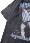 Maradona t-shirt football tee retro sports top in acid grey