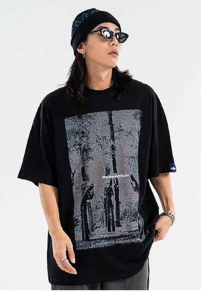 Goth forest t-shirt creepy tee grunge punk top in white