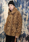 Snake fleece jacket fake fur python aviator bomber in brown